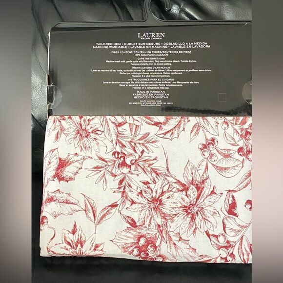 Ralph Lauren White Red Floral 100% Cotton Fabric Shower  Ralph Lauren White Red Floral 100% Cotton Fabric Shower Curtain 70\